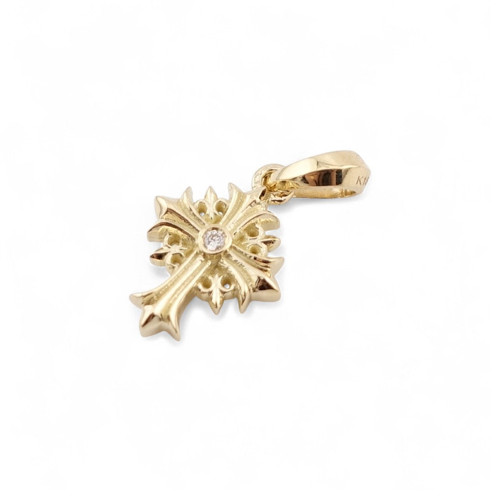 【Bastille バスティーユ】BHAP-058：petite louix croix K18YG w/Dia プチルイクルワ