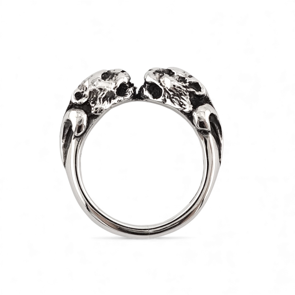 【CRAZY PIG DESIGNS クレイジーピッグデザインズ】NO.675 TWO TIGER HEADS RING