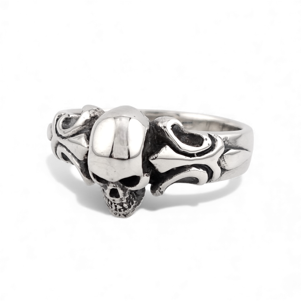 【CRAZY PIG DESIGNS クレイジーピッグデザインズ】NO.1017 ONE SKULL TUDOR RING