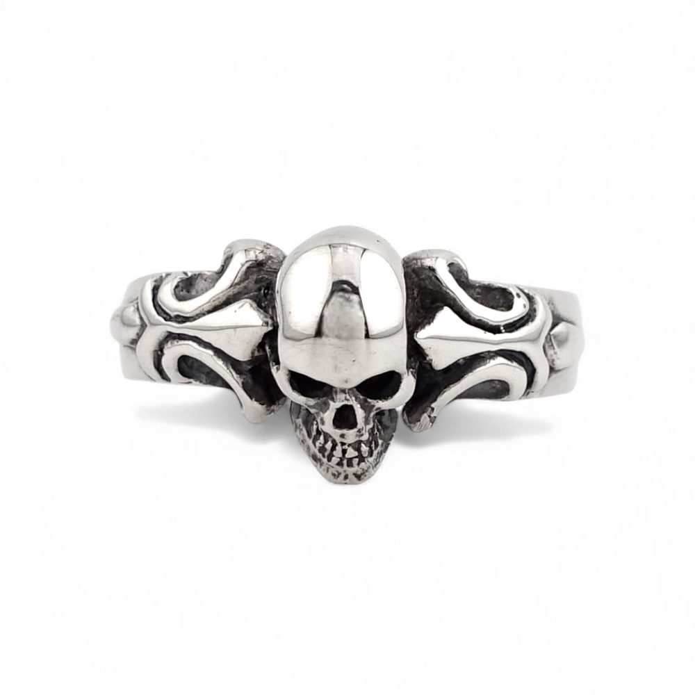 【CRAZY PIG DESIGNS クレイジーピッグデザインズ】NO.1017 ONE SKULL TUDOR RING