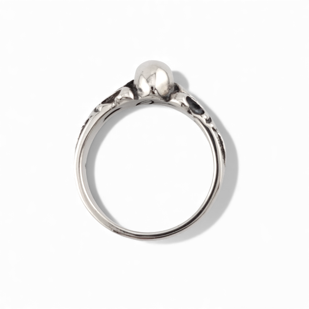 【CRAZY PIG DESIGNS クレイジーピッグデザインズ】NO.1017 ONE SKULL TUDOR RING