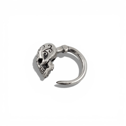 【CRAZY PIG DESIGNS クレイジーピッグデザインズ】NO.512 TRIBAL SKULL HOOP EARRING