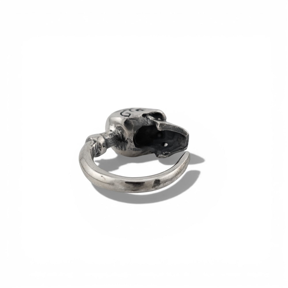 【CRAZY PIG DESIGNS クレイジーピッグデザインズ】NO.512 TRIBAL SKULL HOOP EARRING