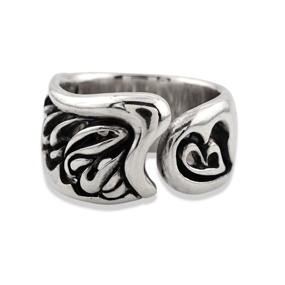 [GODSIZE] GS-205r 棕榈叶卷轴戒指