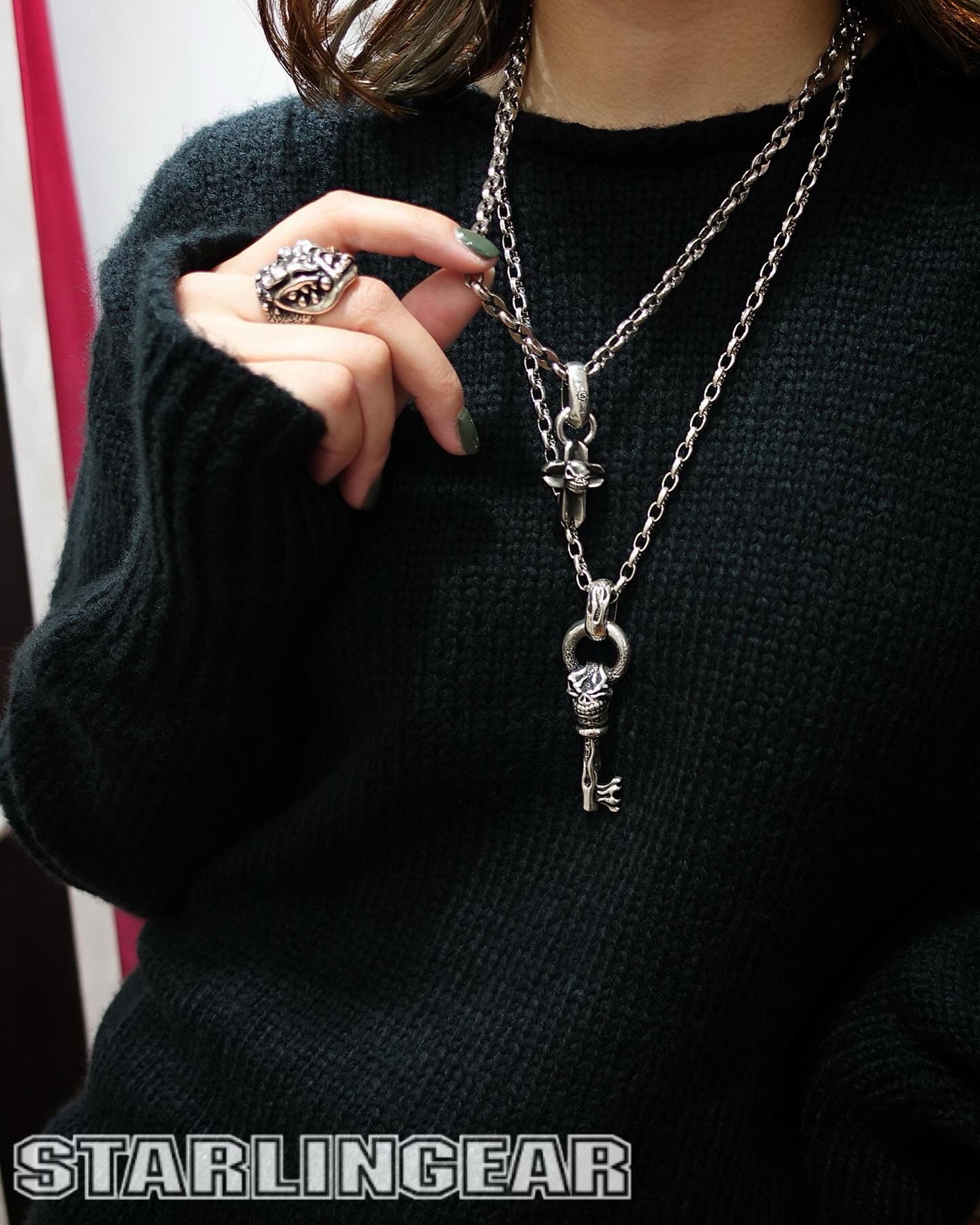 【STARLINGEAR スターリンギア】STP007 レーミングスケルトンキーペンダント w/フレイムリンク