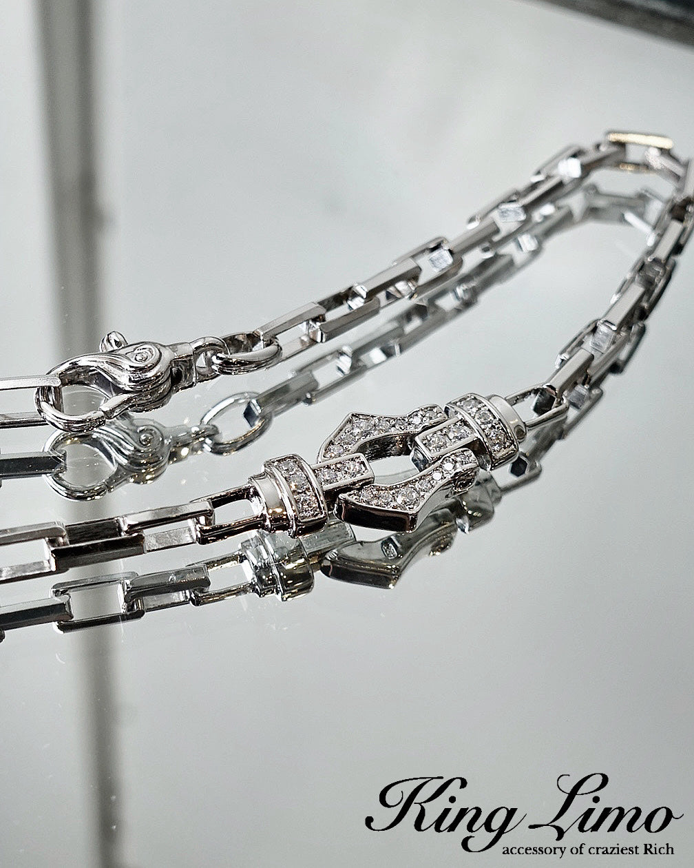 【King Limo キングリモ】KLCB05CZ：GRACE CHAINE BRACELET グレイスチェーンブレスレット-SV