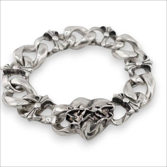 【GODSIZE ゴッドサイズ】GS-BCB-02 #1CHAIN BRACELET [BUTTERFLY] / Combination HEART CLASP バタフライチェーンブレスレット ハート クラスプ