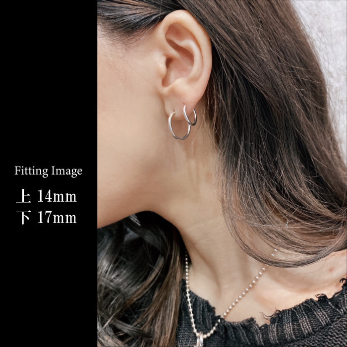 【GODSIZE ゴッドサイズ】 THIN HOOP with HEART/1.8mm