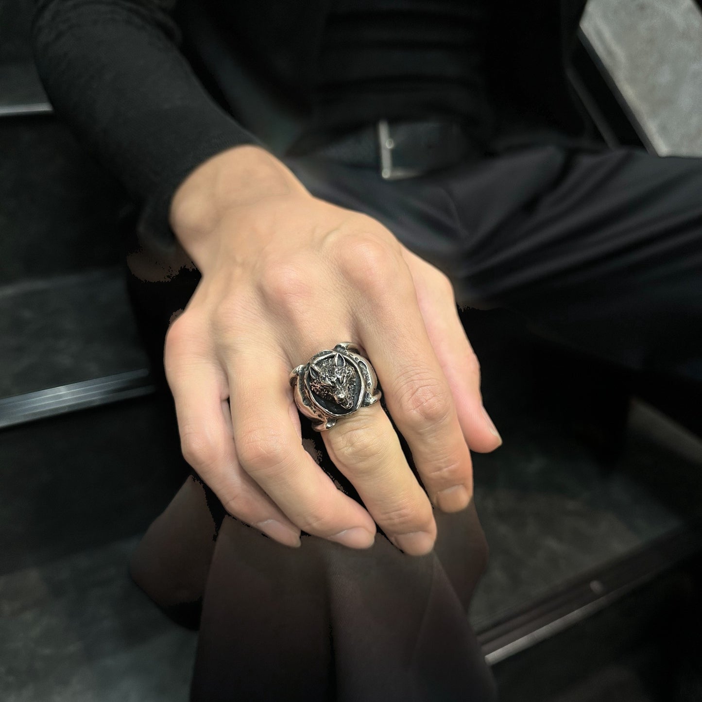 【GODSIZE ゴッドサイズ】GS-201R WOLF RING ウルフリング