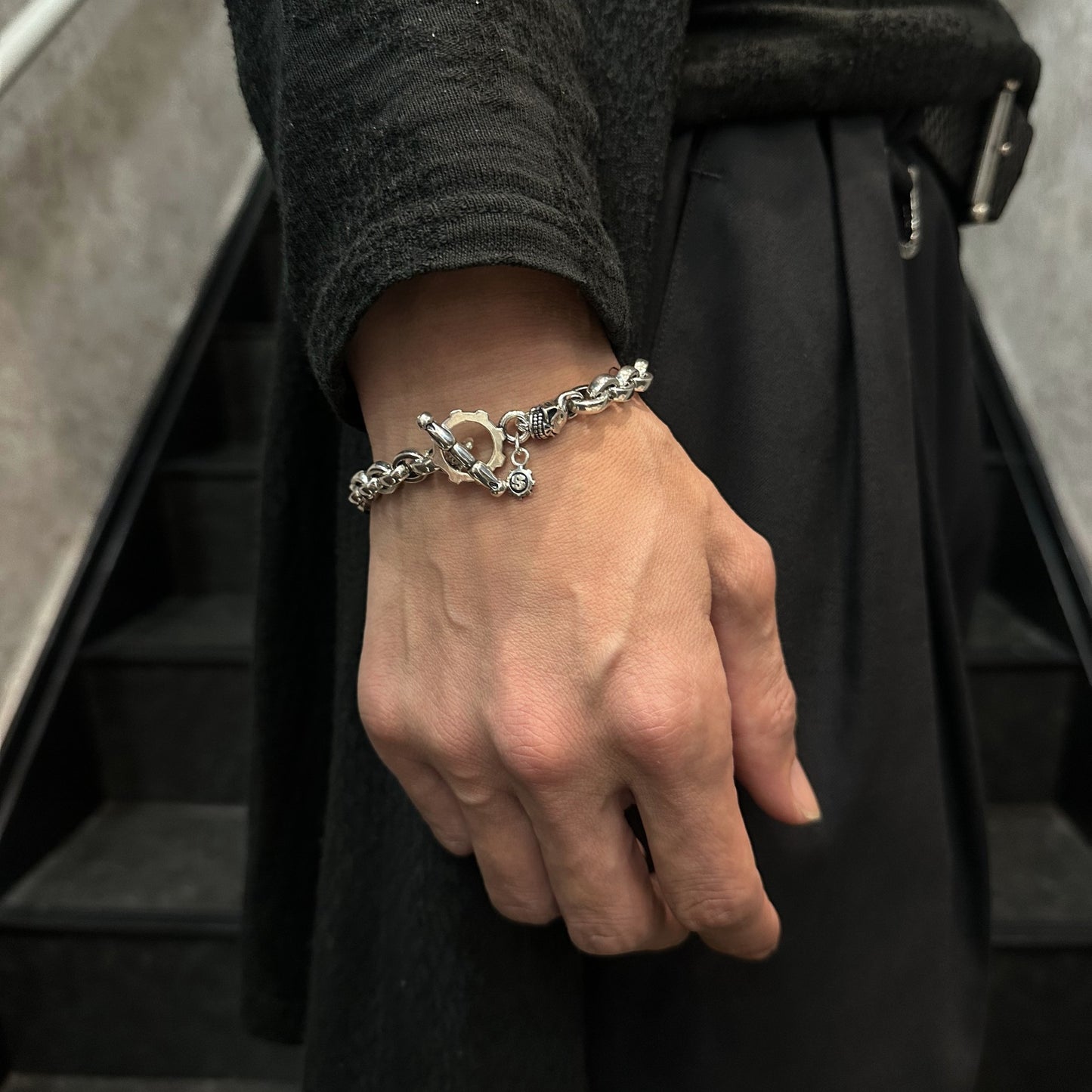 【STARLINGEAR スターリンギア】STB079 ラージプレーンリンク w/タイニースカルブレスレット