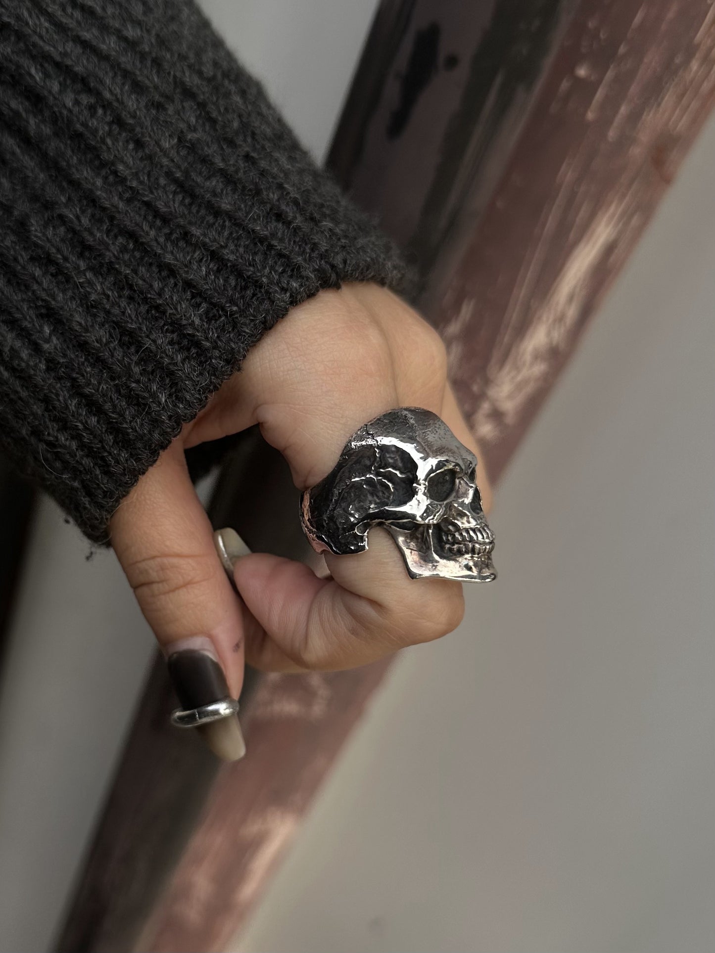 【CRAZY PIG DESIGNS クレイジーピッグデザインズ】NO.989 LIVE SKULL RING