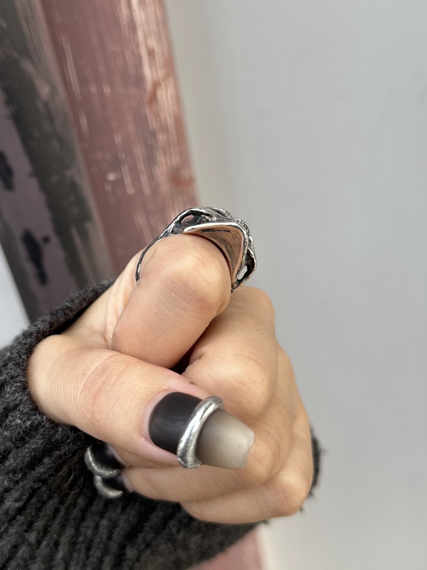 【CRAZY PIG DESIGNS クレイジーピッグデザインズ】NO.989 LIVE SKULL RING