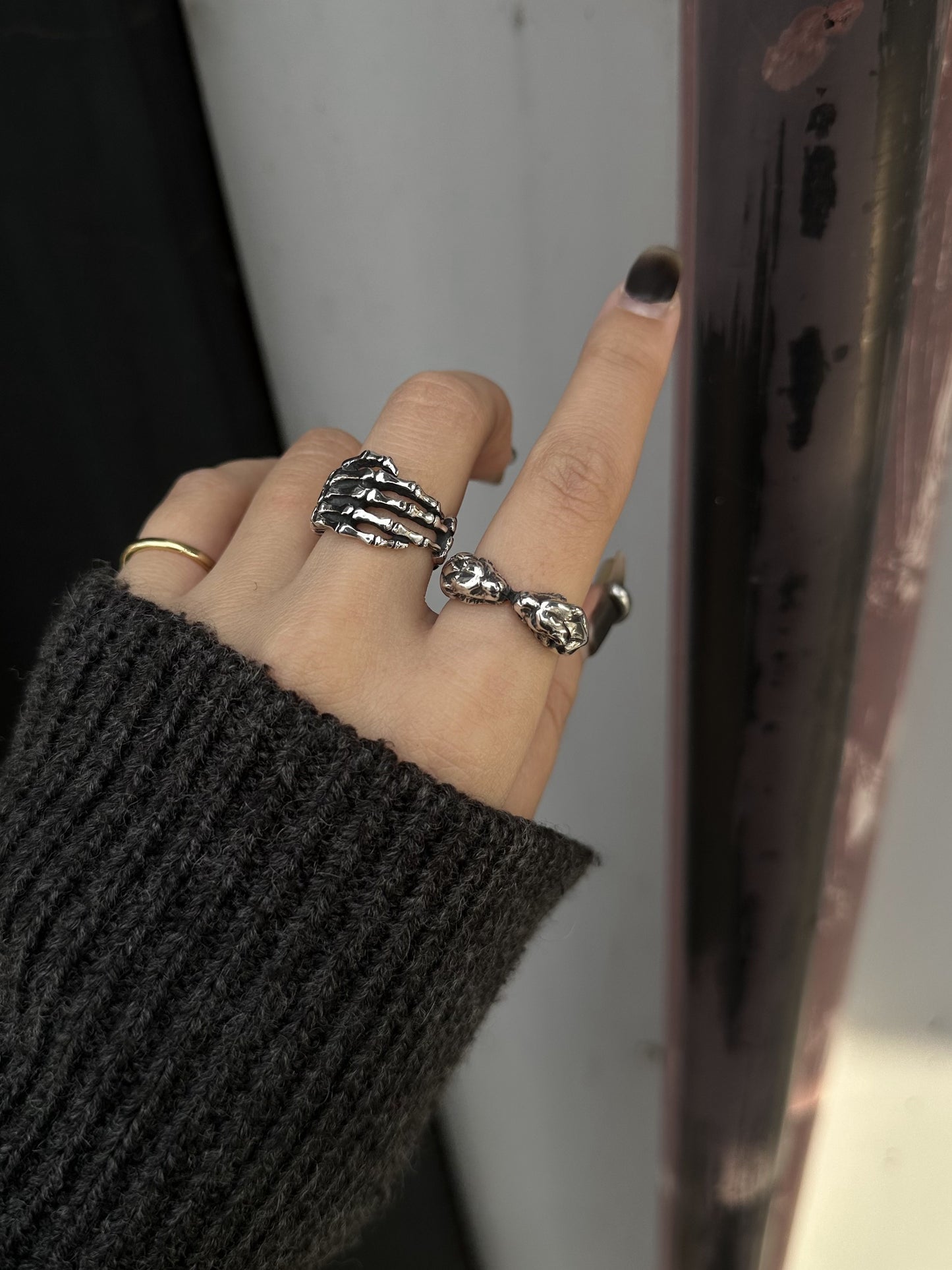 【CRAZY PIG DESIGNS クレイジーピッグデザインズ】NO.975 BONE HAND RING - SMALL