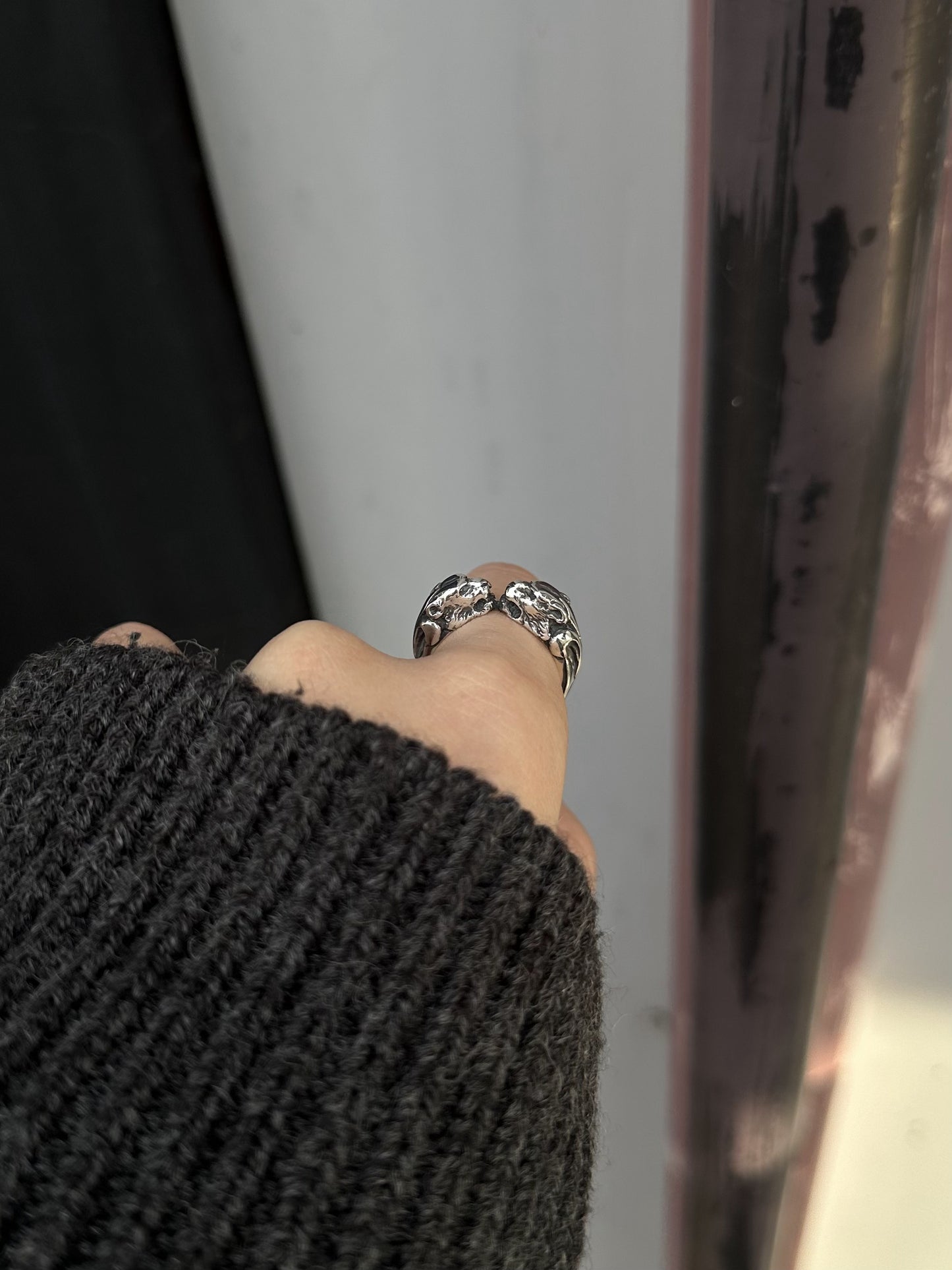 【CRAZY PIG DESIGNS クレイジーピッグデザインズ】NO.675 TWO TIGER HEADS RING