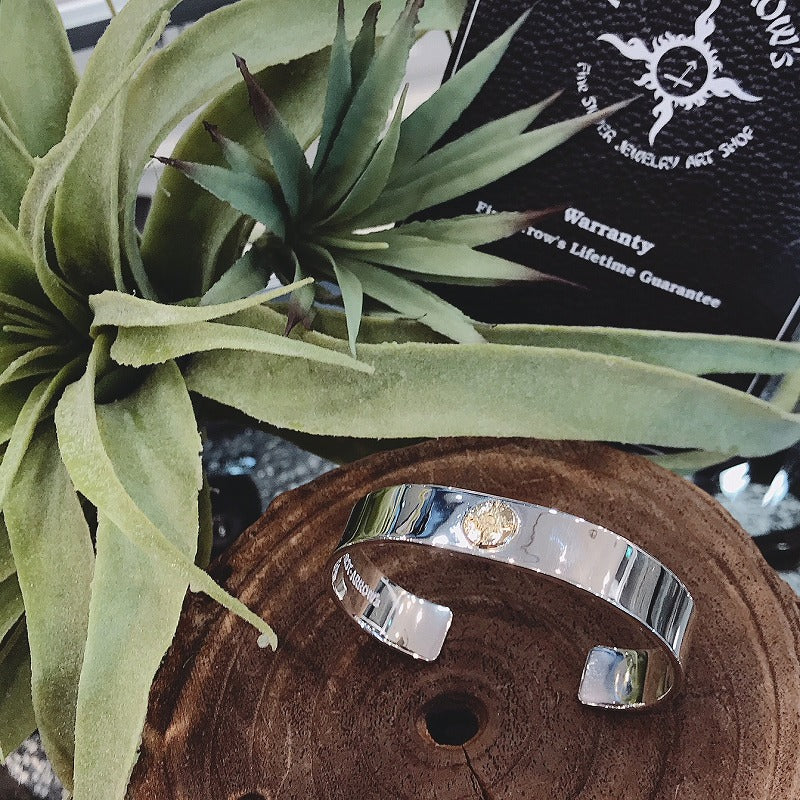 【FIRST ARROW’s ファーストアローズ】BR-001 K18付 平打12mm プレーンバングル