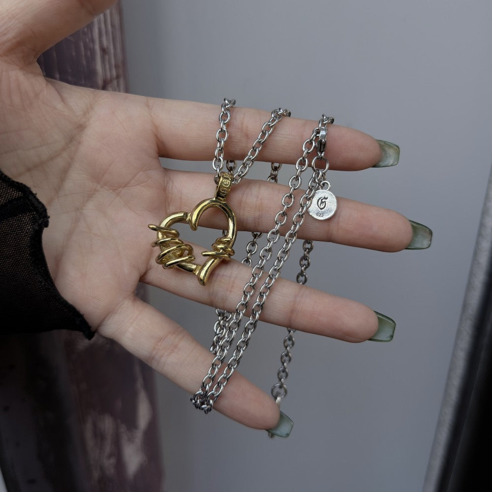 2026AW先行予約【GODSIZE ゴッドサイズ】 GS675PD BRASS THORNY HEART PENDANT/ 真鍮 ソーニーハートペンダント Medium