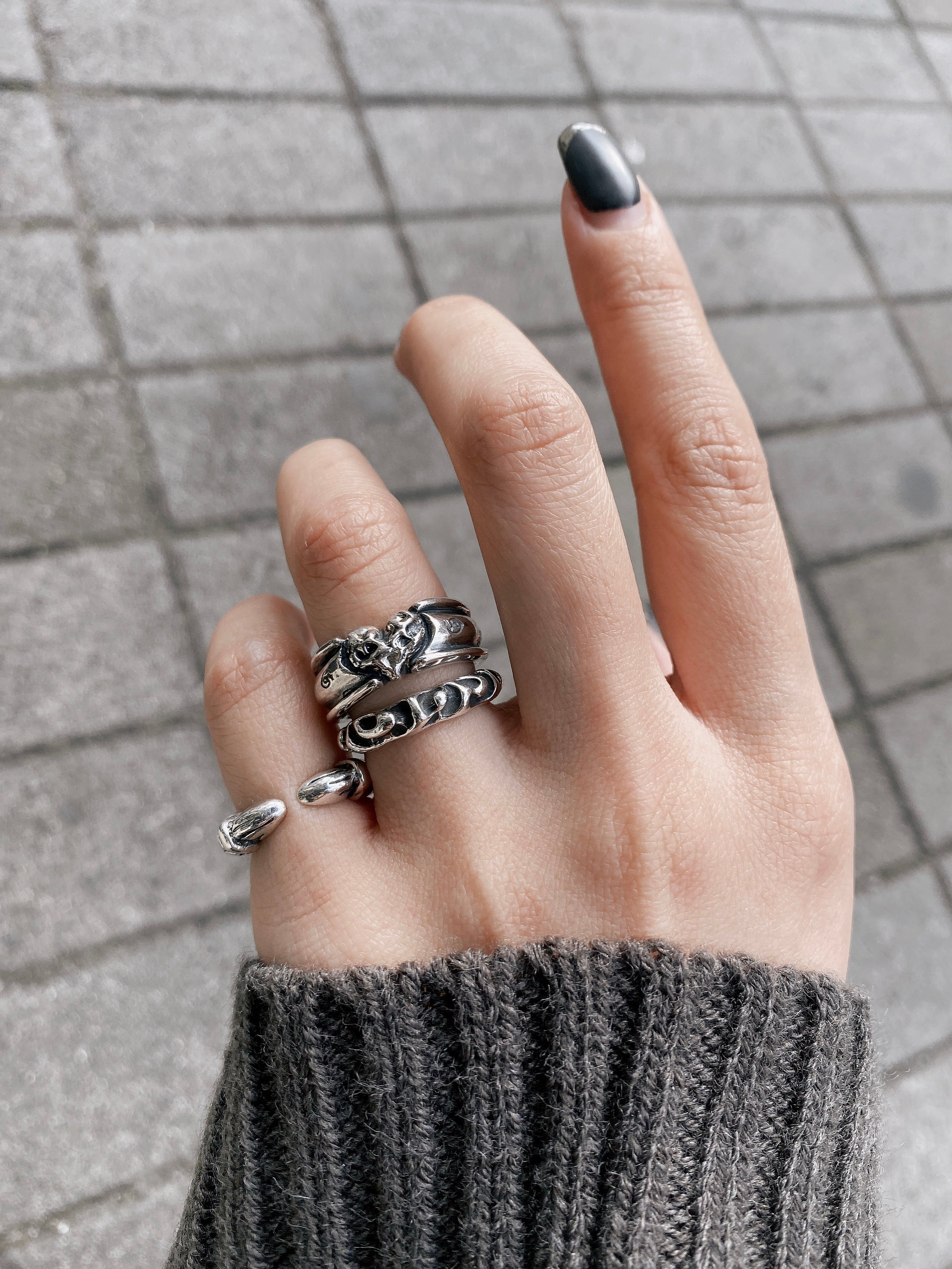 GODSIZE ゴッドサイズ】GS-221 Crater Ring クレーターリング – -925