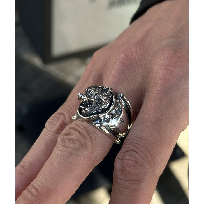 【GODSIZE ゴッドサイズ】GS-201R WOLF RING w/Diamond eyes ウルフリング