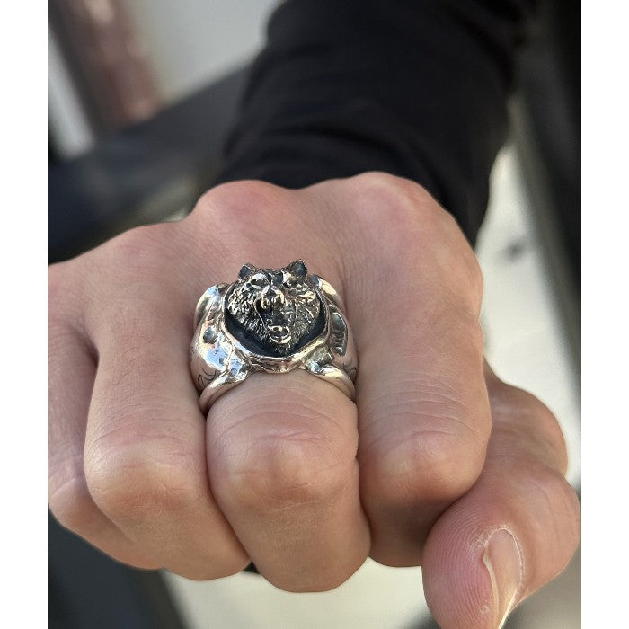 【GODSIZE ゴッドサイズ】GS-201R WOLF RING w/Diamond eyes ウルフリング