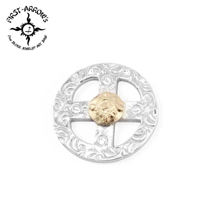 【FIRST ARROW’s ファーストアローズ】P-077N K18付 メディスンホイールメタル (チェーン受け用）