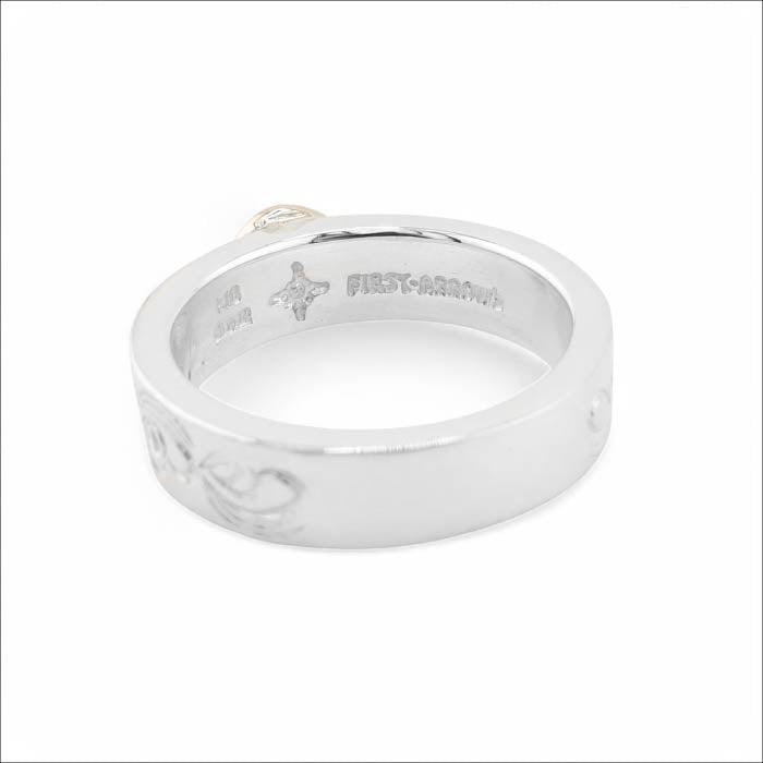 【FIRST ARROW’s ファーストアローズ】R-102  K18付平打6mmカラ草彫りリング