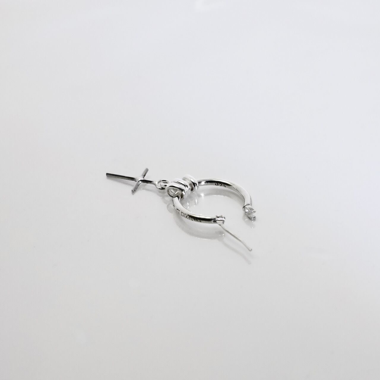 【GODSIZE ゴッドサイズ】THIN HOOP with OVAL & CROSS/1.8mm