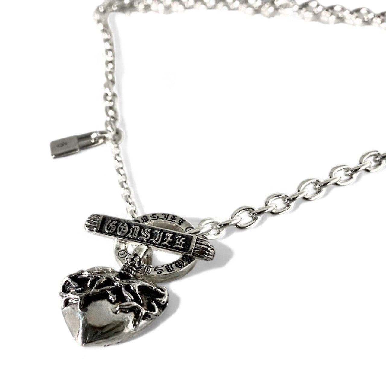 【GODSIZE ゴッドサイズ】 GS-CLCN-TB01 CHAIN NECKLACE T-BAR 【HEART】/ ハートネックレス Tバー