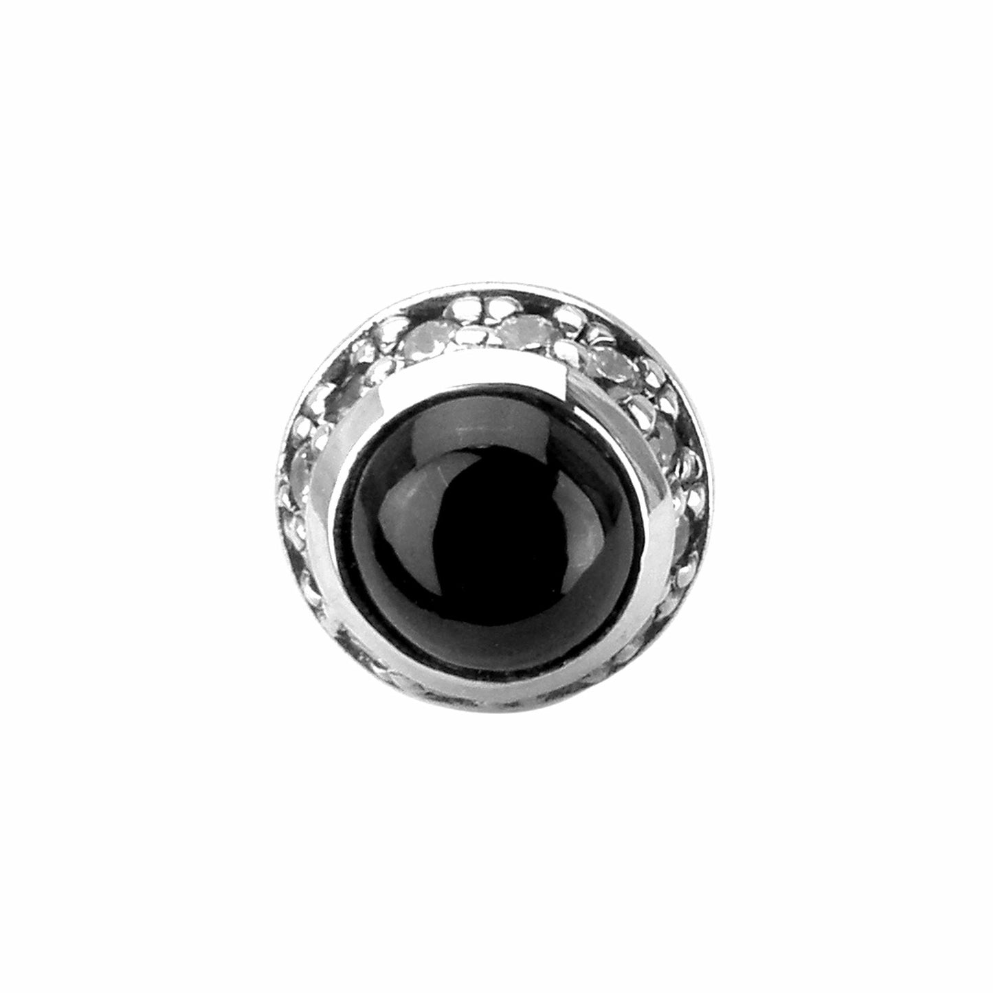 【Artemis Classic】 ACE0061 Round Black Star Earrings