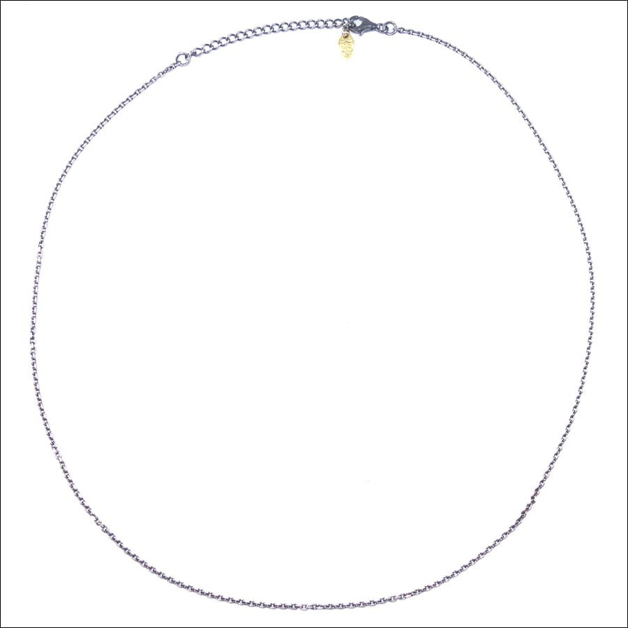 【Artemis Classic アルテミスクラシック】 ACCN0069 4面カットあずきシルバーチェーン1.5mm 燻し