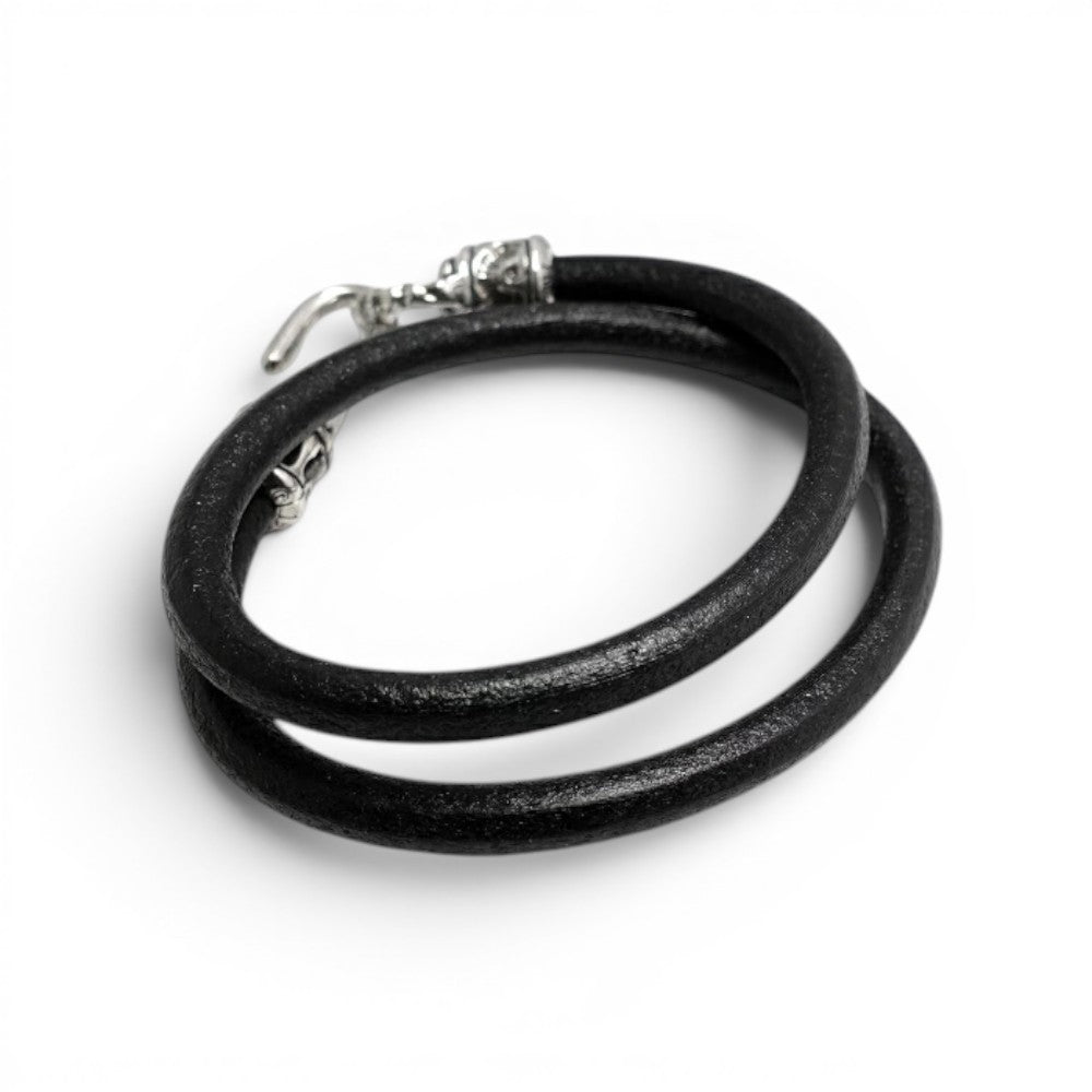 【GODSIZE ゴッドサイズ】GS-409LB LEATHER BRACELET PIPE HOOK BRACELET