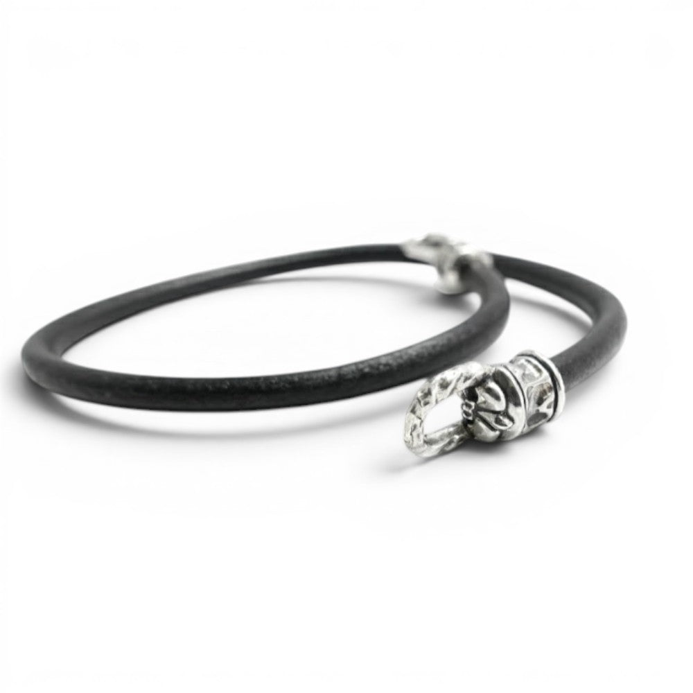 【GODSIZE ゴッドサイズ】GS-409LB LEATHER BRACELET PIPE HOOK BRACELET