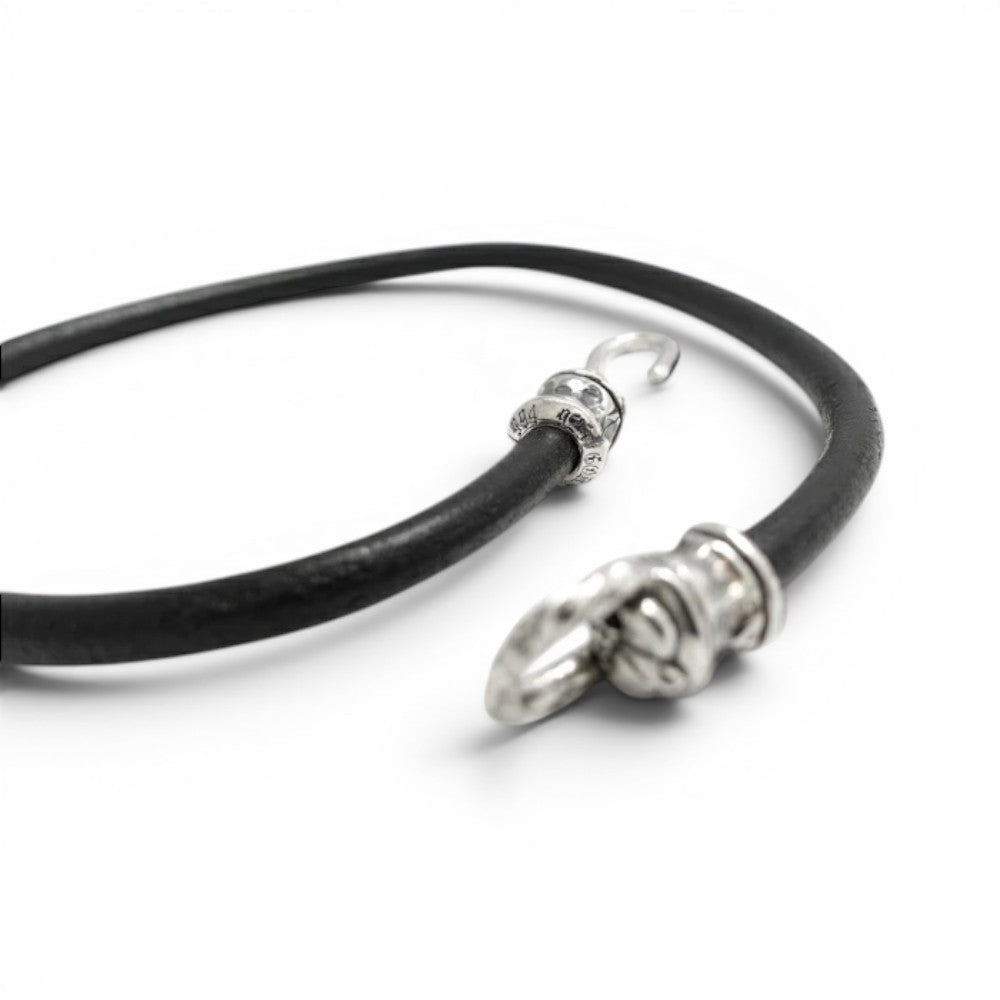 【GODSIZE ゴッドサイズ】GS-409LB LEATHER BRACELET PIPE HOOK BRACELET