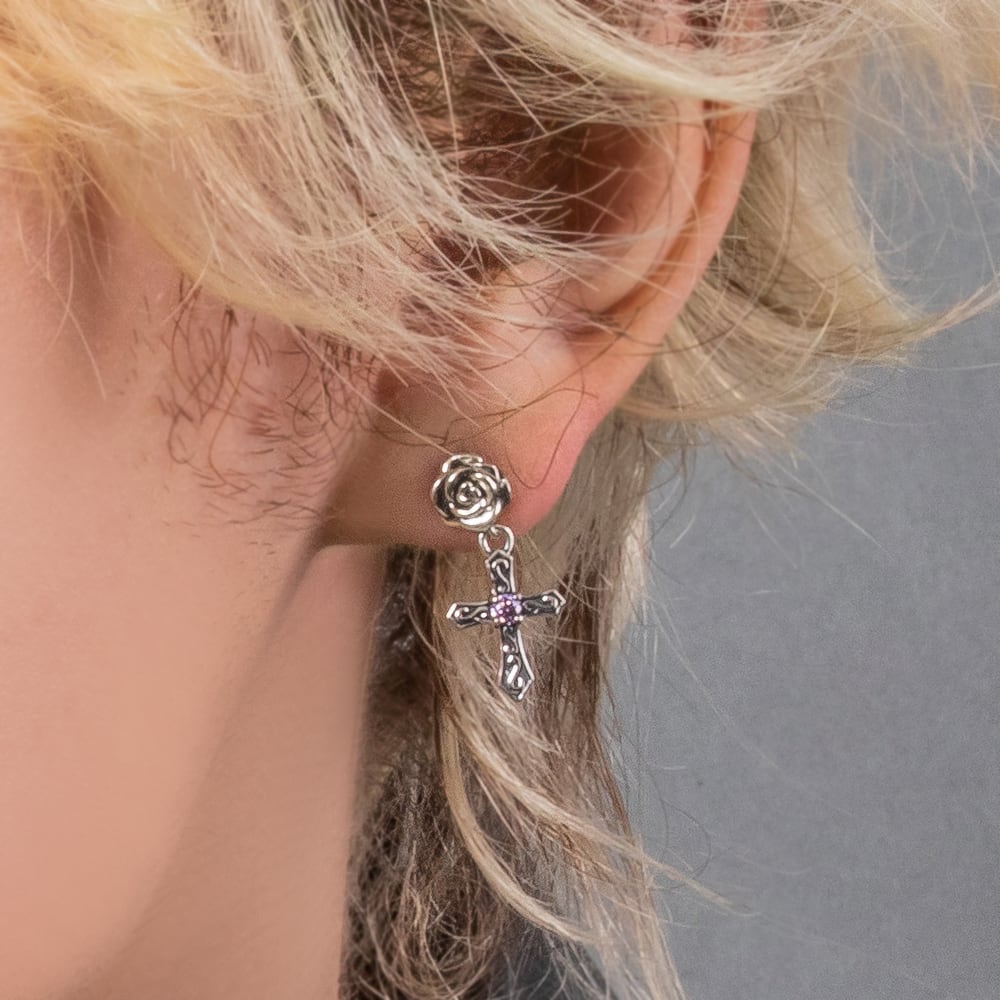 【Artemis Kings アルテミスキングス】AKE0081 ローズクロスドロップピアス