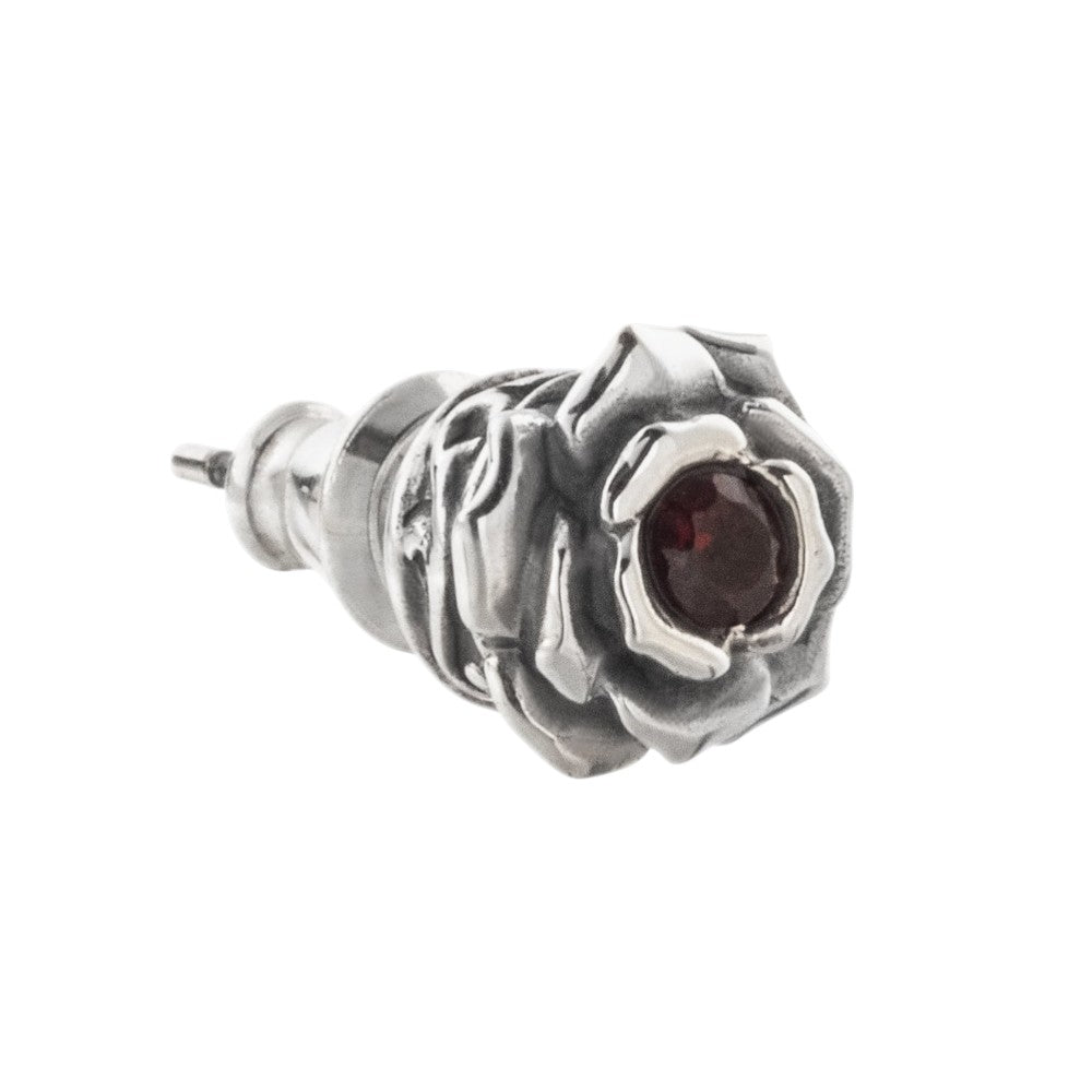 Artemis Kings AKE0078 Crimson Rose Stud Silver Earring (Single)