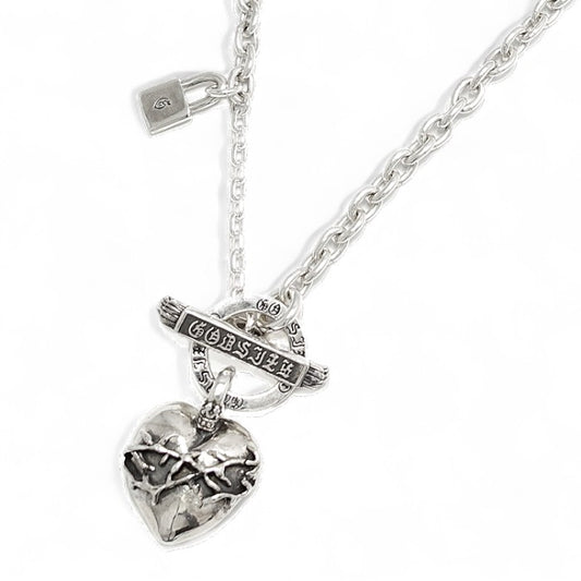 【GODSIZE ゴッドサイズ】 GS-CLCN-TB01 CHAIN NECKLACE T-BAR 【HEART】/ ハートネックレス Tバー
