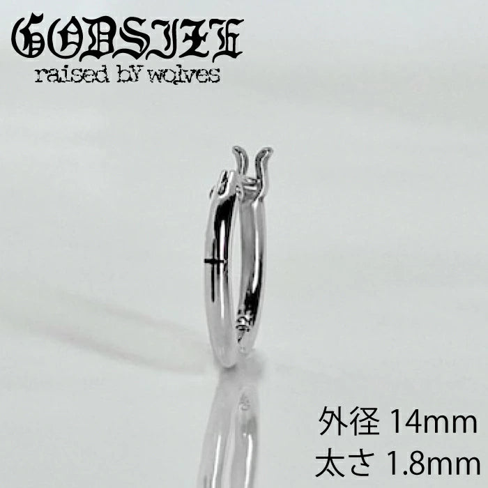【GODSIZE ゴッドサイズ】CROSS THIN HOOP クロス シンフープ/1.8mm